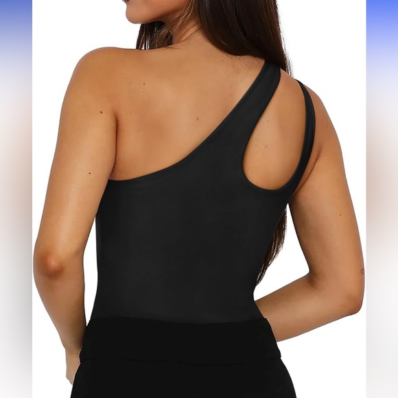 ReoRia One Shoulder Bodysuit - Black - Picture 9 of 9